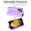 [Wallet Case] Protective Cover with Cash & Card Holder, Stand and Wrist Strap For Samsung Galaxy S22 Ultra