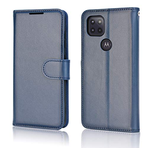 [Wallet Case] Protective Cover with Cash & Card Holder, Stand and Wrist Strap For Motorola Moto G9 Power