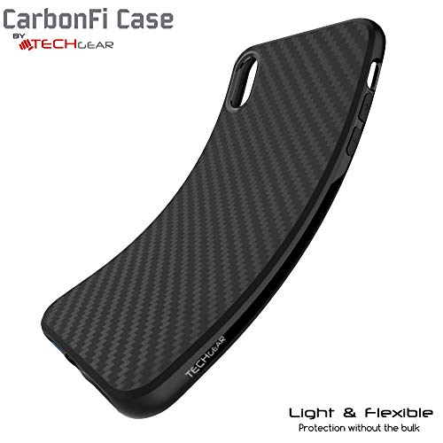 [CarbonFi Case] Flexible Shockproof  Slim Fit Case Cover with Carbon Fibre Detailing for iPhone XS Max 6.5"