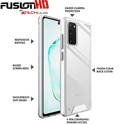 [Fusion HD Case] Shockproof Fused Gel Bumper & Hard Back Slim Clear Cover for Samsung Galaxy Note 20