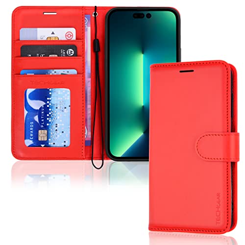 [Wallet Case] Protective Cover with Cash & Card Holder, Stand and Wrist Strap For Apple iPhone 14 Pro Max