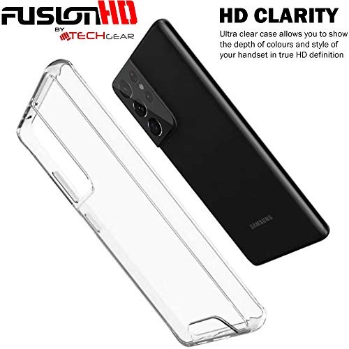 [Fusion HD Case] Shockproof Fused Gel Bumper & Hard Back Slim Clear Cover for Samsung Galaxy Galaxy S21 Ultra