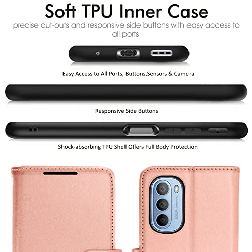 [Wallet Case] Protective Cover with Cash & Card Holder, Stand and Wrist Strap For Motorola Moto G31 / G41