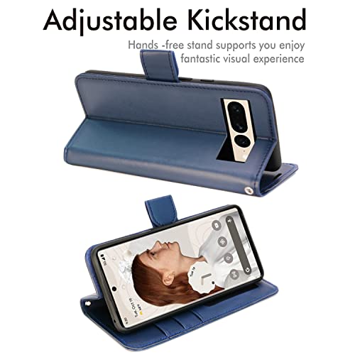 [Wallet Case] Protective Cover with Cash & Card Holder, Stand and Wrist Strap For Google Pixel 7 Pro