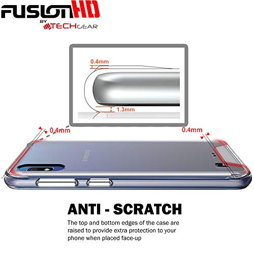 [Fusion HD Case] Shockproof Fused Gel Bumper & Hard Back Slim Clear Cover for Samsung Galaxy A10
