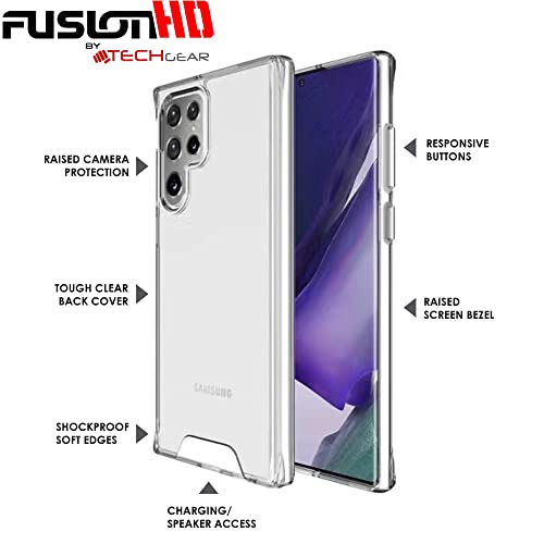 [Fusion HD Case] Shockproof Fused Gel Bumper & Hard Back Slim Clear Cover for Samsung Galaxy Galaxy S23 Ultra