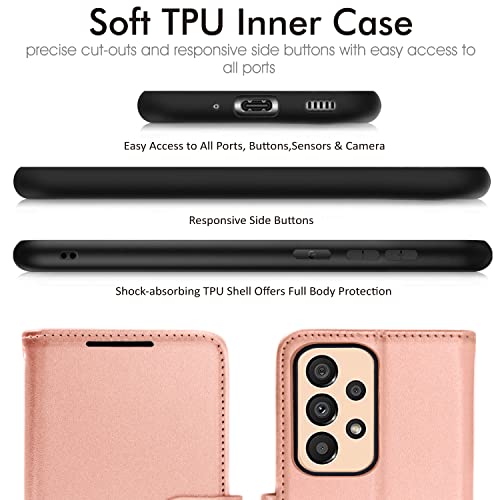 [Wallet Case] Protective Cover with Cash & Card Holder, Stand and Wrist Strap For Samsung Galaxy A33 5G