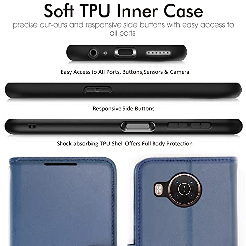 [Wallet Case] Protective Cover with Cash & Card Holder, Stand and Wrist Strap For Nokia X10 / X20