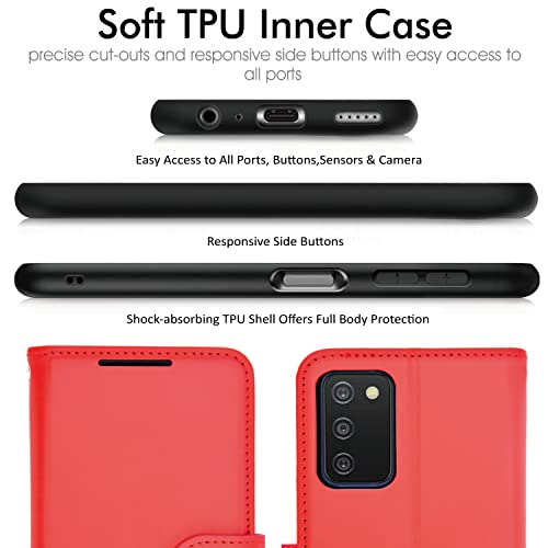 [Wallet Case] Protective Cover with Cash & Card Holder, Stand and Wrist Strap For Samsung Galaxy A23 5G