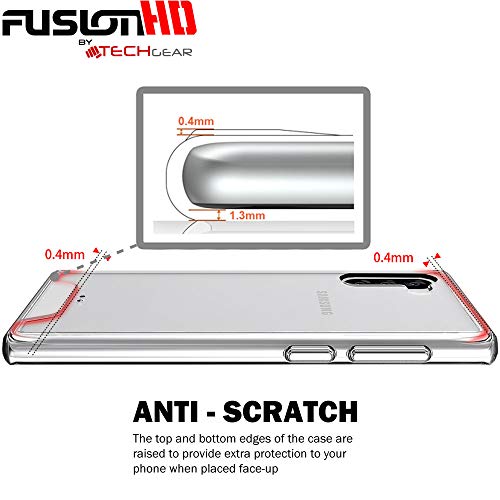 [Fusion HD Case] Shockproof Fused Gel Bumper & Hard Back Slim Clear Cover for Samsung Galaxy Note 10