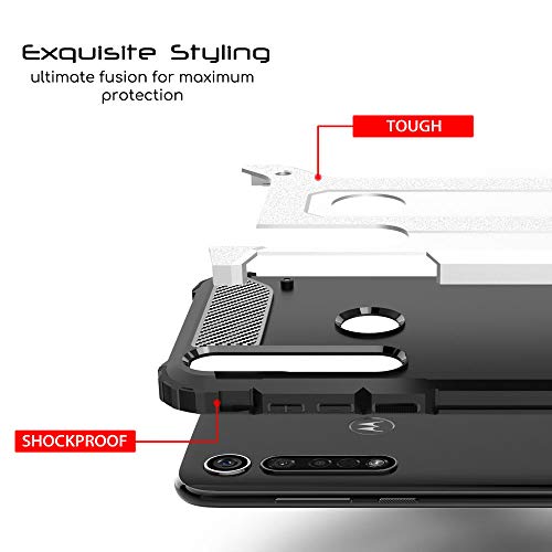 [Tough Armoured Case] ShockProof Dual-Layer Protective Heavy Duty Cover for Motorola Moto G8 Plus