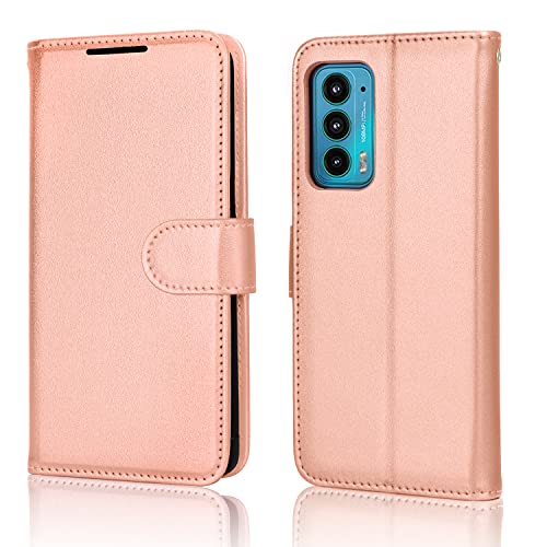 [Wallet Case] Protective Cover with Cash & Card Holder, Stand and Wrist Strap For Motorola Moto Edge 20