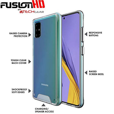 [Fusion HD Case] Shockproof Fused Gel Bumper & Hard Back Slim Clear Cover for Samsung Galaxy A51