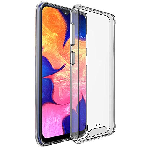 [Fusion HD Case] Shockproof Fused Gel Bumper & Hard Back Slim Clear Cover for Samsung Galaxy A10