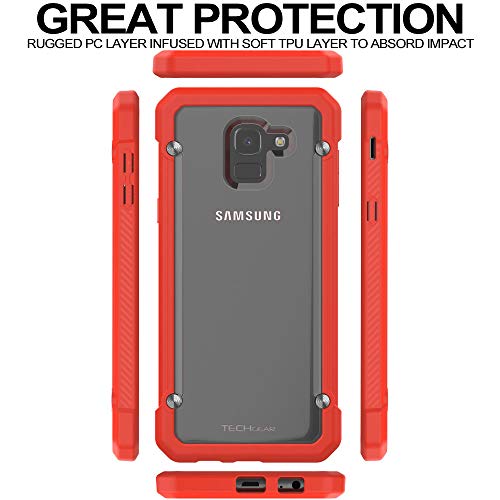 [Fusion Armour Case] Premium Hybrid Tough Heavy Duty, Rugged, Clear Back Bumper Case for Samsung Galaxy J6 2021