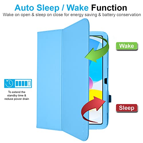 [Folio Case] Smart Cover Stand with Auto Sleep/Wake & Hand Strap For Apple iPad 11th & 10th Generation, iPad 2025 / 2022