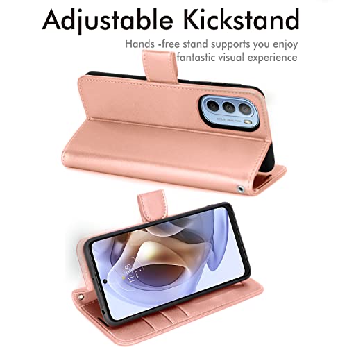[Wallet Case] Protective Cover with Cash & Card Holder, Stand and Wrist Strap For Motorola Moto G31 / G41