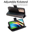 [Wallet Case] Protective Cover with Cash & Card Holder, Stand and Wrist Strap For Motorola Moto G9 Plus