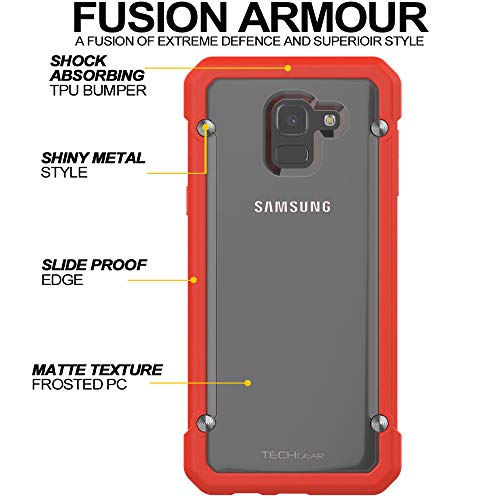 [Fusion Armour Case] Premium Hybrid Tough Heavy Duty, Rugged, Clear Back Bumper Case for Samsung Galaxy J6 2021