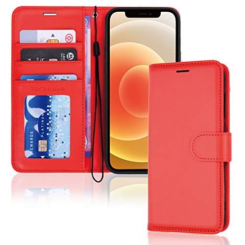 [Wallet Case] Protective Cover with Cash & Card Holder, Stand and Wrist Strap For Apple iPhone 12 Mini