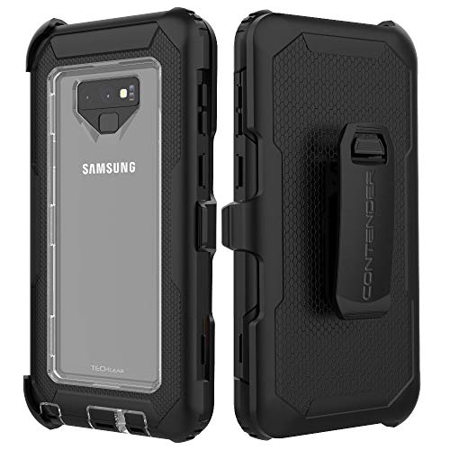 [Contender Case] Samsung Galaxy Note 9 Heavy Duty Case with Built-in Screen Protector, 360 [Full Body] Protective Cover with Kick Stand