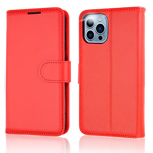 [Wallet Case] Protective Cover with Cash & Card Holder, Stand and Wrist Strap For Apple iPhone 13 Pro Max