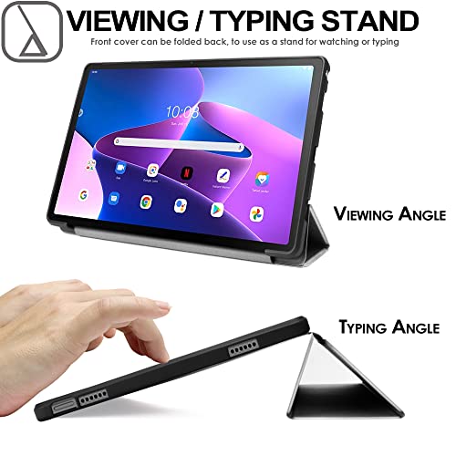 [Smart Case] Slim Stand Cover with Auto Sleep/Wake for Lenovo Tab M10 Plus 3rd Gen 2022 (10.6") TB125 / TB128