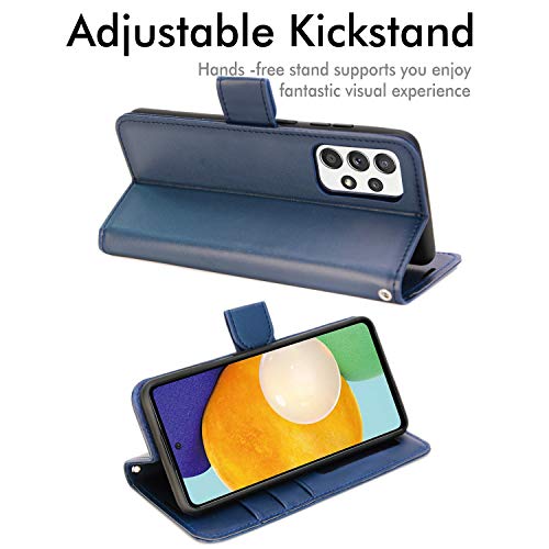 [Wallet Case] Protective Cover with Cash & Card Holder, Stand and Wrist Strap For Samsung Galaxy A52s 5G