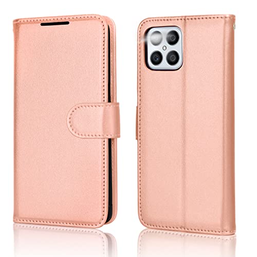 [Wallet Case] Protective Cover with Cash & Card Holder, Stand and Wrist Strap For Honor X8