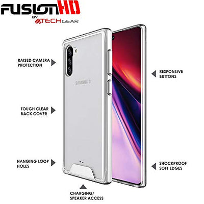 [Fusion HD Case] Shockproof Fused Gel Bumper & Hard Back Slim Clear Cover for Samsung Galaxy Note 10