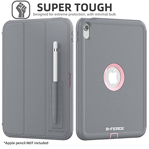 [D-FENCE Case] Tough & Rugged Smart Case For Apple iPad 11th & 10th Generation, iPad 2025 / 2022