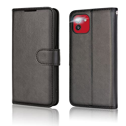 [Wallet Case] Protective Cover with Cash & Card Holder, Stand and Wrist Strap For Samsung Galaxy A03