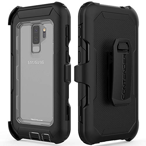 [Contender Case] Samsung Galaxy S9 Plus Heavy Duty Case with Built-in Screen Protector, 360 [Full Body] Protective Cover with Kick Stand