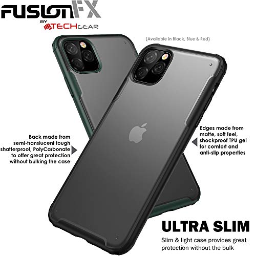 [Fusion FX Case] Slim & Light Tough Fused Gel Bumper & Hard Back Matte Case for iPhone 11 Pro Max
