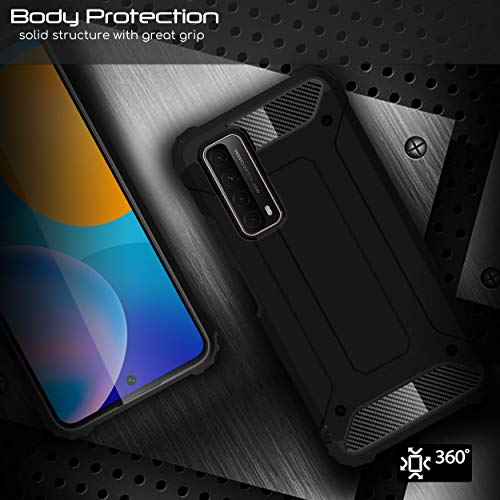 [Tough Armoured Case] ShockProof Dual-Layer Protective Heavy Duty Cover for Huawei P Smart 2021