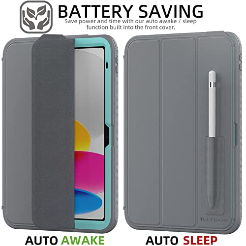[D-FENCE Case] Tough & Rugged Smart Case For Apple iPad 11th & 10th Generation, iPad 2025 / 2022