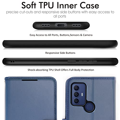 [Wallet Case] Protective Cover with Cash & Card Holder, Stand and Wrist Strap For TCL 306 / TCL 305 / TCL 30 SE