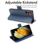 [Wallet Case] Protective Cover with Cash & Card Holder, Stand and Wrist Strap For Samsung Galaxy S22 Ultra