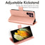 [Wallet Case] Protective Cover with Cash & Card Holder, Stand and Wrist Strap For Samsung Galaxy S22 Ultra