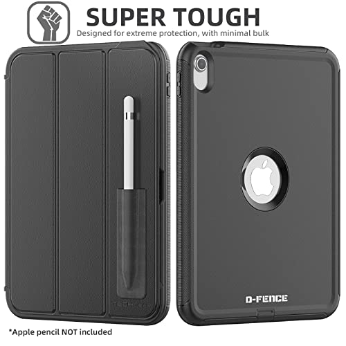 [D-FENCE Case] Tough & Rugged Smart Case For Apple iPad 11th & 10th Generation, iPad 2025 / 2022