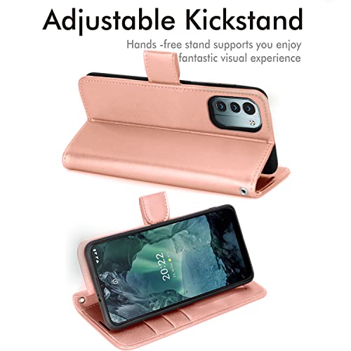 [Wallet Case] Protective Cover with Cash & Card Holder, Stand and Wrist Strap For Nokia G11 / G21