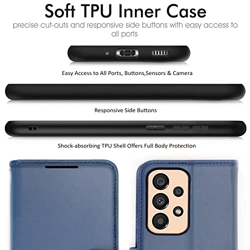 [Wallet Case] Protective Cover with Cash & Card Holder, Stand and Wrist Strap For Samsung Galaxy A33 5G