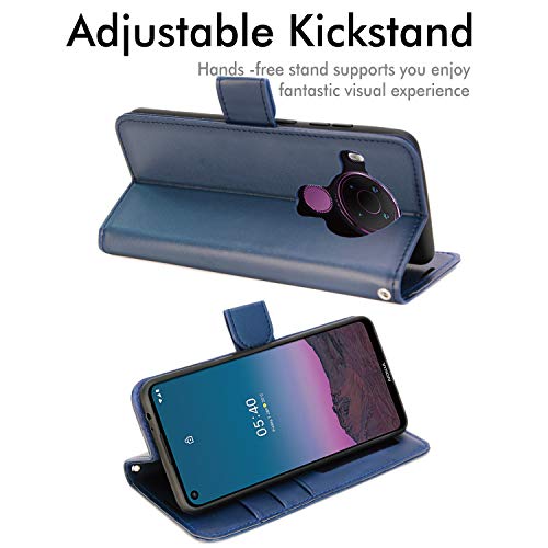 [Wallet Case] Protective Cover with Cash & Card Holder, Stand and Wrist Strap For Nokia 5.4
