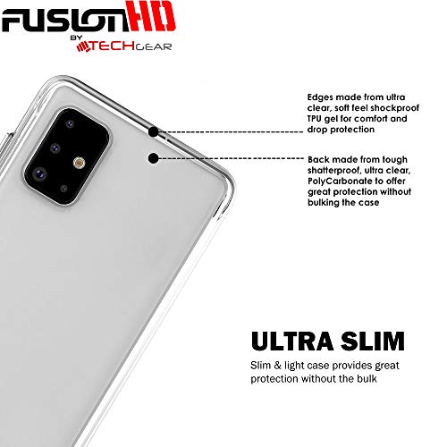 [Fusion HD Case] Shockproof Fused Gel Bumper & Hard Back Slim Clear Cover for Samsung Galaxy A71