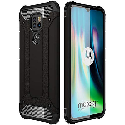 [Tough Armoured Case] ShockProof Dual-Layer Protective Heavy Duty Cover for Motorola Moto G9 Play