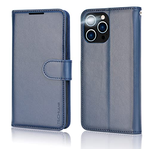 [Wallet Case] Protective Cover with Cash & Card Holder, Stand and Wrist Strap For Apple iPhone 14 Pro