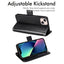 [Wallet Case] Protective Cover with Cash & Card Holder, Stand and Wrist Strap For Apple iPhone 13