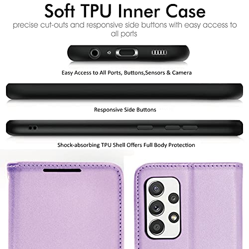 [Wallet Case] Protective Cover with Cash & Card Holder, Stand and Wrist Strap For Samsung Galaxy A52s 5G