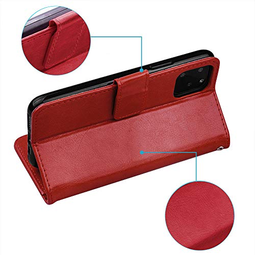 [Wallet Case] Protective Cover with Cash & Card Holder, Stand and Wrist Strap For Apple iPhone 11 Pro Max