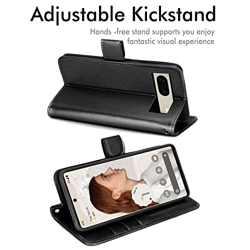[Wallet Case] Protective Cover with Cash & Card Holder, Stand and Wrist Strap For Google Pixel 7